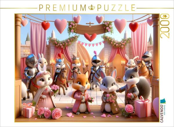 CALVENDO Puzzle Das Turnier der Liebeshelden: Ritterliche Romantik im Tierreich | 2000 Teile Lege-Größe 90x67cm Foto-Puzzle für glückliche Stunden