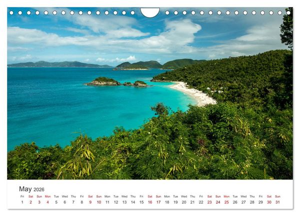 Produktbild: Caribbean beaches and the shades of blue (Wall Calendar 2026 DIN A4 landscape), CALVENDO 12 Month Wall Calendar
