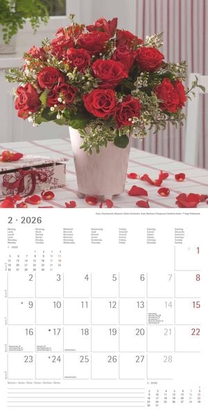 Produktbild: Alpha Edition - Blumenträume 2026 Broschürenkalender, 30x30cm, Wandkalender mit Platz für Notizen und Termine, hochwertige Bildmotive, Mondphasen, Mon
