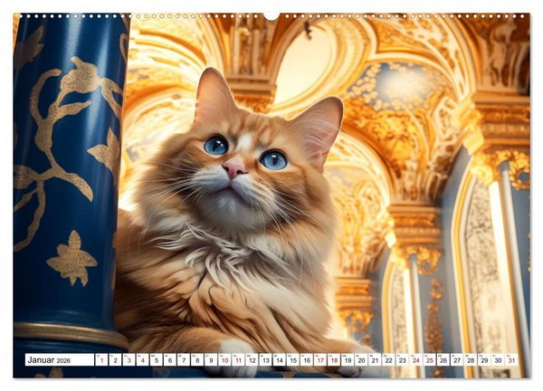 Produktbild: Das Jahr der Samtpfoten (Wandkalender 2026 DIN A2 quer), CALVENDO Monatskalender
