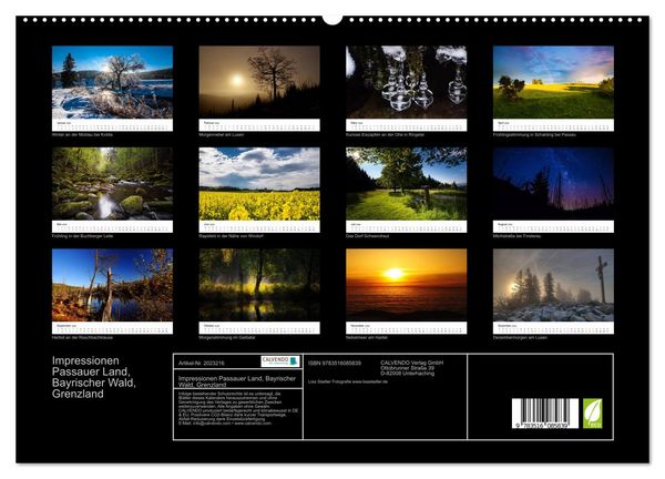 Produktbild: Impressionen Passauer Land, Bayrischer Wald, Grenzland (hochwertiger Premium Wandkalender 2026 DIN A2 quer), Kunstdruck in Hochglanz