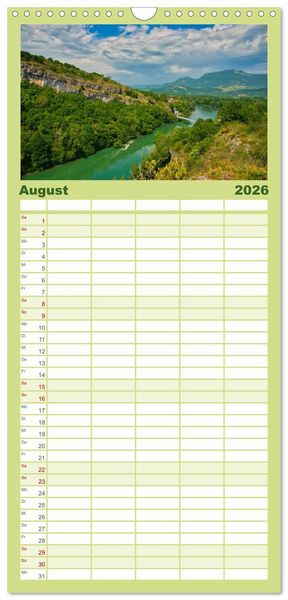 Produktbild: Familienplaner 2026 - Frankreichs Natursch&ouml;nheiten mit 5 Spalten (Wandkalender, 21 x 45 cm) CALVENDO