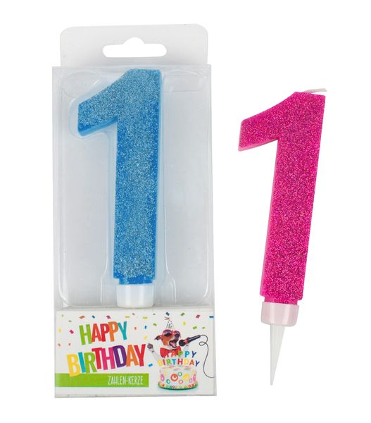 Produktbild: TRENDHAUS&reg; Zahlenkerzen Birthday Fun Glitter Maxi, 1