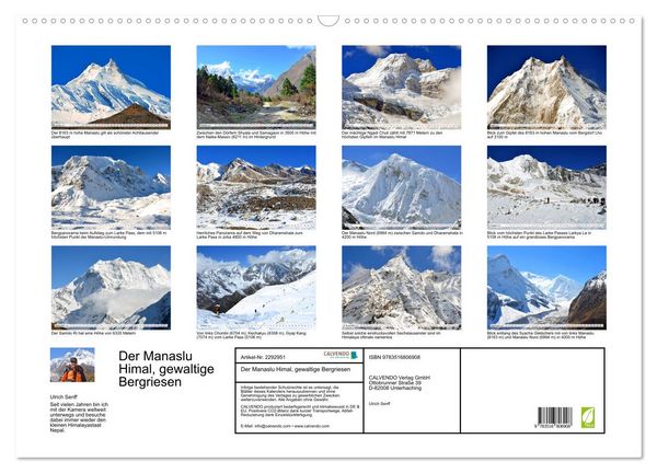 Produktbild: Der Manaslu Himal, gewaltige Bergriesen (Wandkalender 2027 DIN A2 quer), CALVENDO Monatskalender
