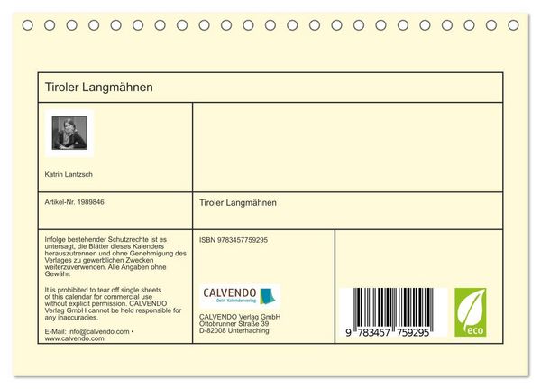 Produktbild: Tiroler Langm&auml;hnen (Tischkalender 2026 DIN A5 quer), CALVENDO Monatskalender