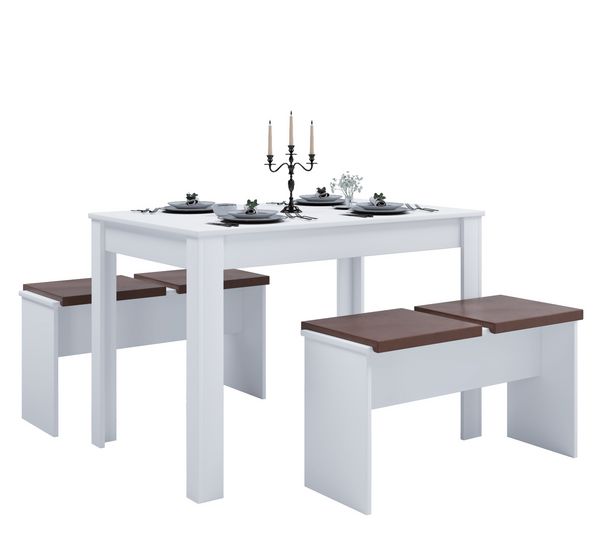 Produktbild: Holz Essgruppe Tischgruppe Tisch B&auml;nke Esal XL
