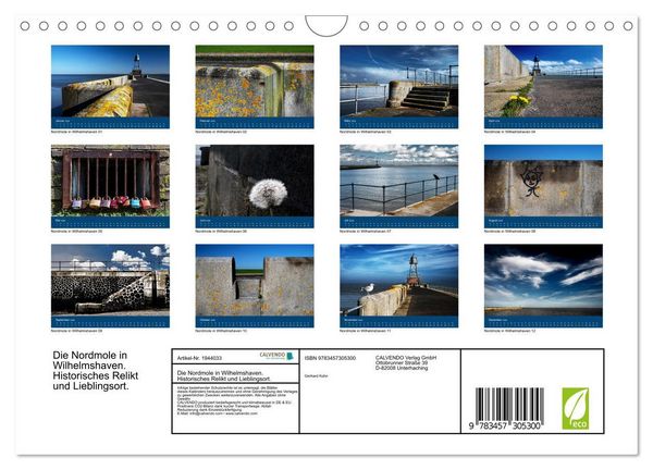 Produktbild: Die Nordmole in Wilhelmshaven. Historisches Relikt und Lieblingsort. (Wandkalender 2026 DIN A4 quer), CALVENDO Monatskalender