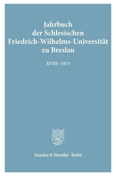 Produktbild: Jahrbuch der Schlesischen Friedrich-Wilhelms-Universit&auml;t zu Breslau.