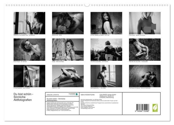 Produktbild: Du bist sch&ouml;n - Sinnliche Aktfotografien (hochwertiger Premium Wandkalender 2027 DIN A2 quer), Kunstdruck in Hochglanz
