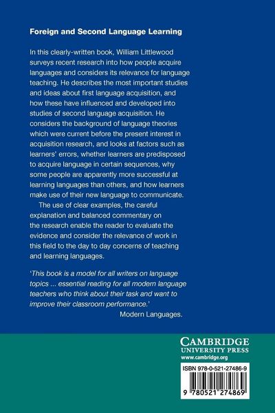 Produktbild: Foreign and Second Language Learning