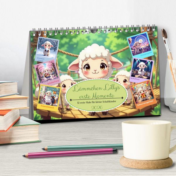 Produktbild: L&auml;mmchen Lillys erste Momente (Tischkalender 2026 DIN A5 quer), CALVENDO Monatskalender