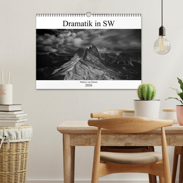 Produktbild: Dramatik in SW (Wandkalender 2026 DIN A3 quer), CALVENDO Monatskalender