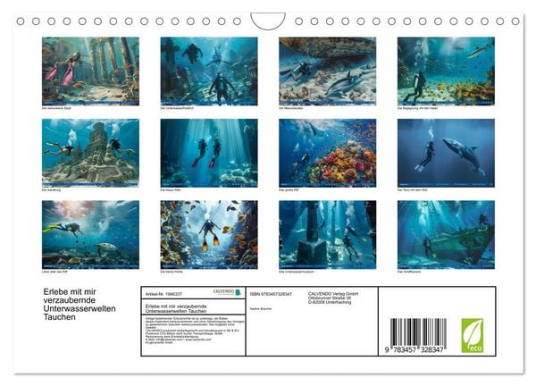 Produktbild: Erlebe mit mir verzaubernde Unterwasserwelten Tauchen (Wandkalender 2026 DIN A4 quer), CALVENDO Monatskalender