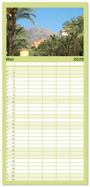 Produktbild: Familienplaner 2026 - Alicante - Benidorm - Calp mit 5 Spalten (Wandkalender, 21 x 45 cm) CALVENDO
