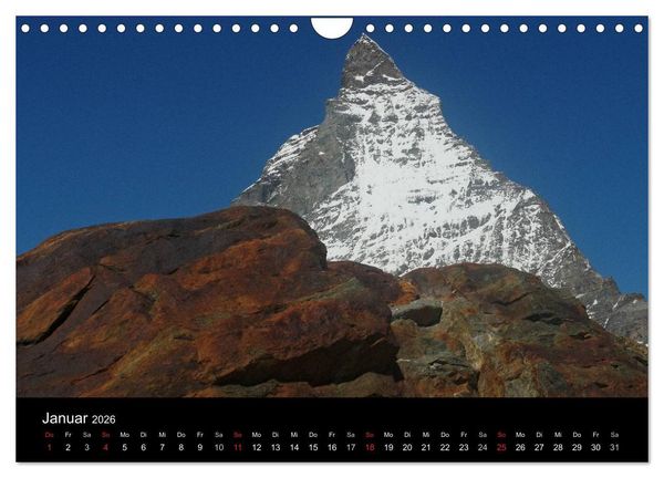 Produktbild: Zauber der Berge Zermatt und das Matterhorn (Wandkalender 2026 DIN A4 quer), CALVENDO Monatskalender