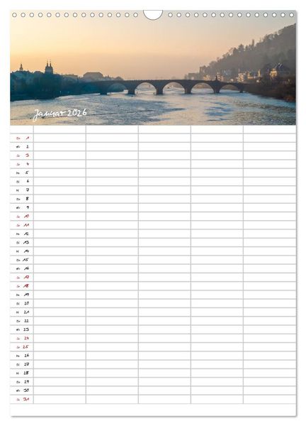 Produktbild: Heidelberger Familienkalender (Wandkalender 2026 DIN A3 hoch), CALVENDO Monatskalender