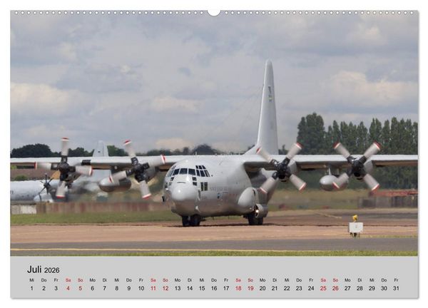 Produktbild: Transportflugzeug C-130 Hercules (hochwertiger Premium Wandkalender 2026 DIN A2 quer), Kunstdruck in Hochglanz
