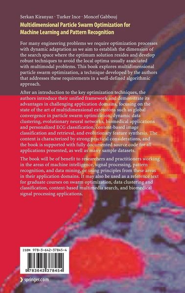 Produktbild: Multidimensional Particle Swarm Optimization for Machine Learning and Pattern Recognition