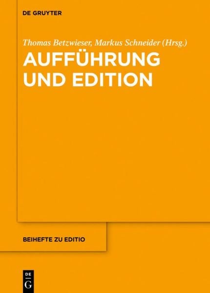 Produktbild: Auff&uuml;hrung und Edition