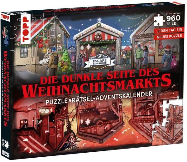 Puzzle-Rätsel-Adventskalender: Die dunkle Seite des Weihnachtsmarkts - 24 Puzzles mit insgesamt 960 Teilen