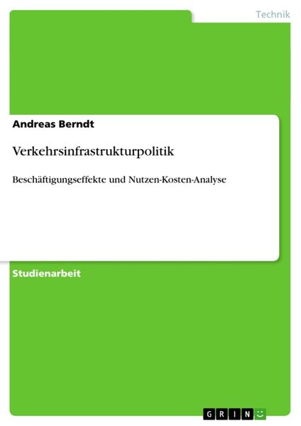 Produktbild: Verkehrsinfrastrukturpolitik