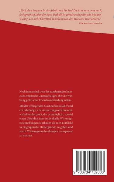 Produktbild: Wirkungen politischer Erwachsenenbildung verstehen