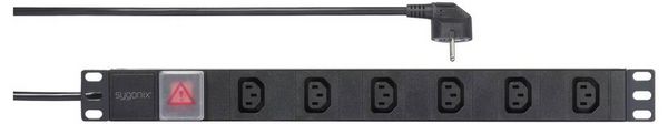 Produktbild: Sygonix SY-6736980 Steckdosenleiste 19 Zoll 6fach Schwarz Schutzkontakt 1St.
