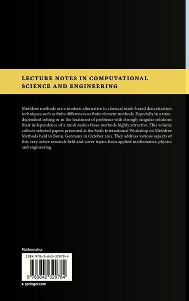Produktbild: Meshfree Methods for Partial Differential Equations VI