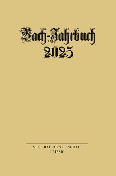 Produktbild: Bach-Jahrbuch 2025