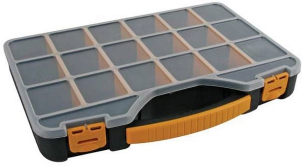 Produktbild: Velleman OMR13 Sortimentskasten (L x B x H) 326 x 257 x 48mm Anzahl F&auml;cher: 18 Inhalt 1St.