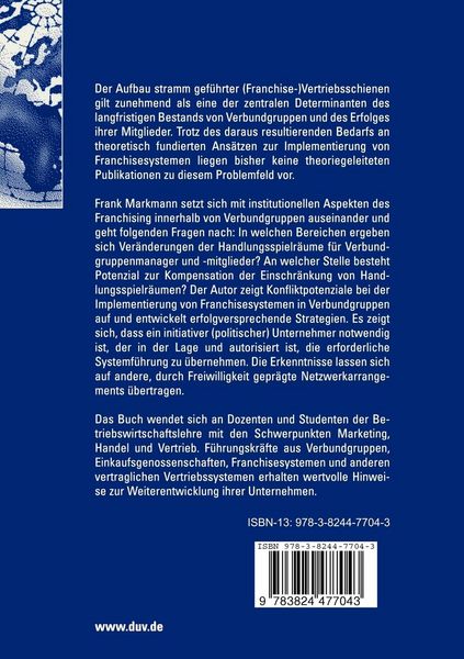 Produktbild: Franchising in Verbundgruppen