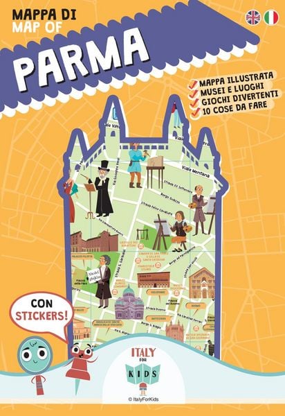 Produktbild: Mappa di Parma illustrata. Con adesivi