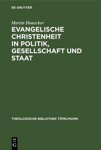 Produktbild: Evangelische Christenheit in Politik, Gesellschaft und Staat
