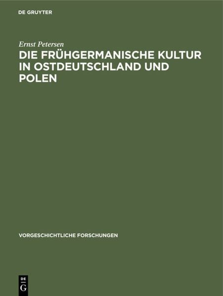 Produktbild: Die fr&uuml;hgermanische Kultur in Ostdeutschland und Polen