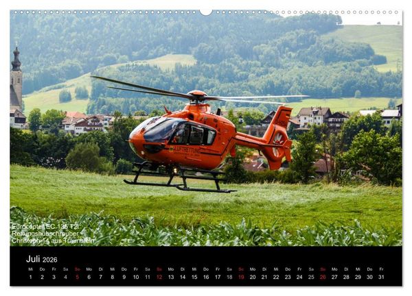 Produktbild: Hubschrauber im Einsatz (hochwertiger Premium Wandkalender 2026 DIN A2 quer), Kunstdruck in Hochglanz