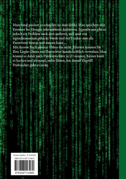 Produktbild: Passwort - Notizbuch