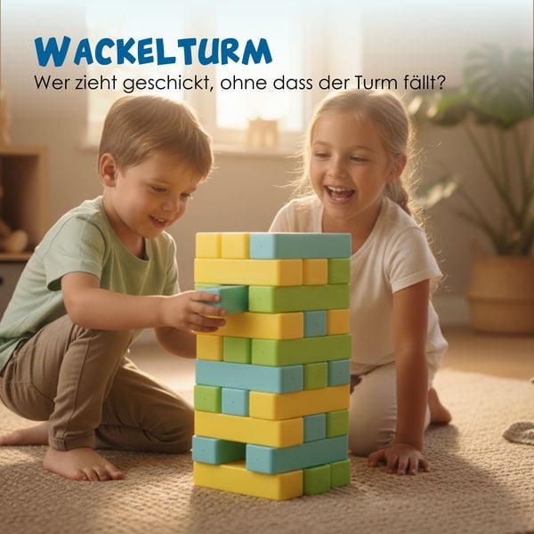 Produktbild: alldoro - XXL Wackelturm & Domino Spiel f&uuml;r Kinder