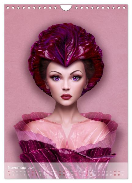 Produktbild: Food Fashion - surreal women's portraits with fruit and vegetable (Wall Calendar 2026 DIN A4 portrait), CALVENDO 12 Month Wall Calendar