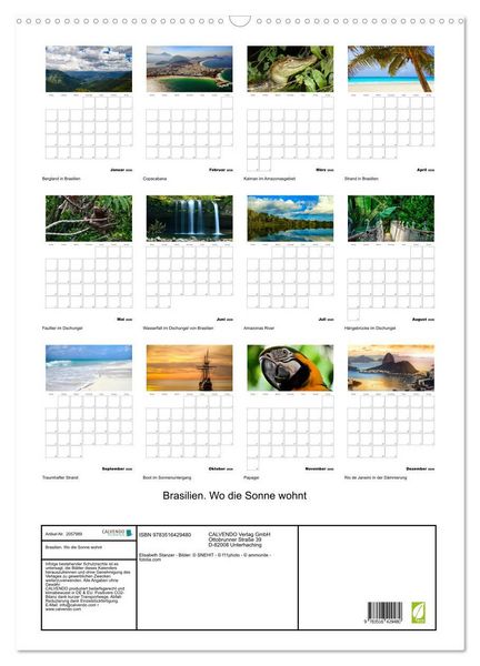 Produktbild: Brasilien. Wo die Sonne wohnt (Wandkalender 2026 DIN A2 hoch), CALVENDO Monatskalender
