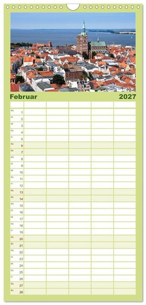 Produktbild: Familienplaner 2027 - Stralsund - Momente einer Reise mit 5 Spalten (Wandkalender, 21 x 45 cm) CALVENDO