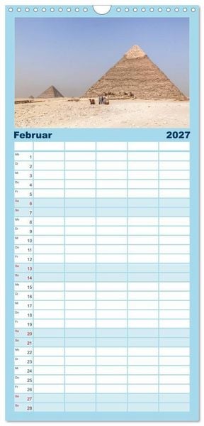 Produktbild: Familienplaner 2027 - &Auml;gypten mit 5 Spalten (Wandkalender, 21 x 45 cm) CALVENDO