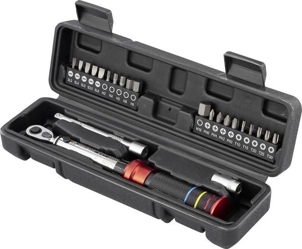 Produktbild: TOOLCRAFT 23stk. TO-10332102 Drehmomentschl&uuml;ssel-Set 1/4\" (6.3 mm) 3 - 25 Nm