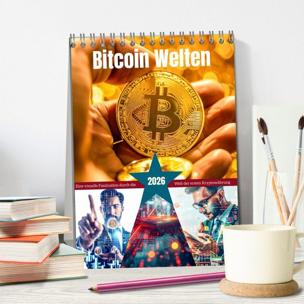 Produktbild: Bitcoin Welten (Tischkalender 2026 DIN A5 hoch), CALVENDO Monatskalender