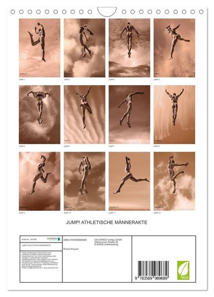Produktbild: JUMP! ATHLETISCHE M&Auml;NNERAKTE (Wandkalender 2027 DIN A4 hoch), CALVENDO Monatskalender