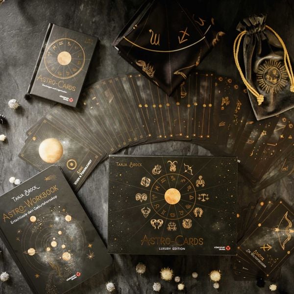 Produktbild: Astro-Cards - Luxury Edition - Box u. Karten mit Goldpr&auml;gung/Goldschnitt, limitierte u. nummerierte Ausgabe