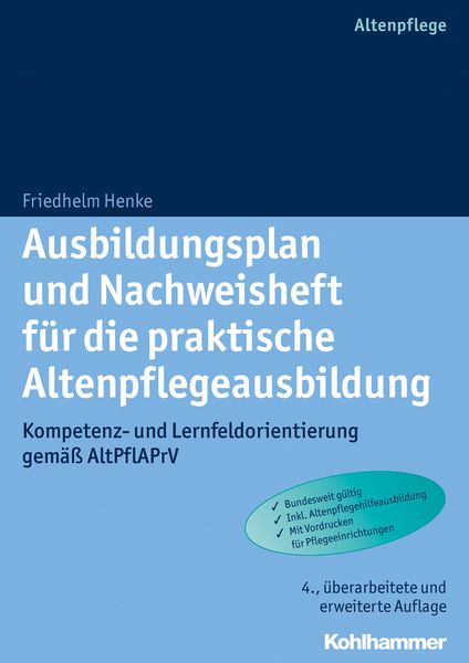 Produktbild: Ausbildungsplan und Nachweisheft f&uuml;r die praktische Altenpflegeausbildung