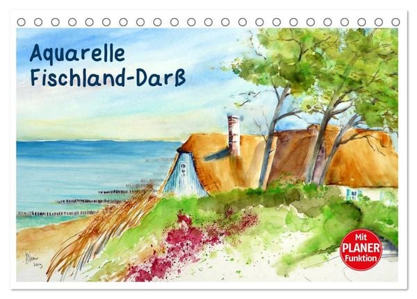 Produktbild: Aquarelle - Fischland-Dar&szlig; (Tischkalender 2026 DIN A5 quer), CALVENDO Monatskalender