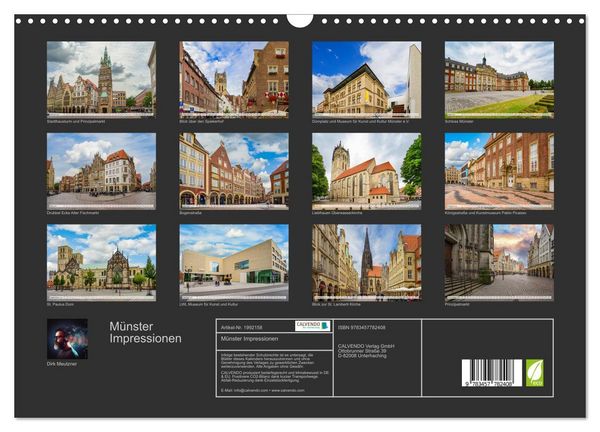 Produktbild: M&uuml;nster Impressionen (Wandkalender 2026 DIN A3 quer), CALVENDO Monatskalender