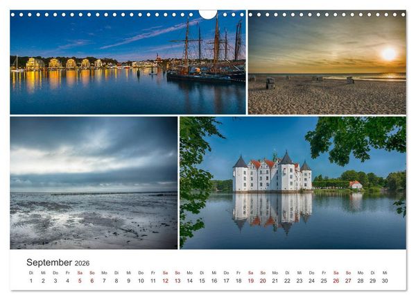 Produktbild: Schleswig-Holsteinische Impressionen (Wandkalender 2026 DIN A3 quer), CALVENDO Monatskalender