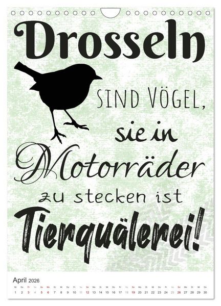 Produktbild: Coole Biker-Spr&uuml;che (Wandkalender 2026 DIN A4 hoch), CALVENDO Monatskalender